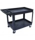 GLOBE 5801Utility Cart Lipped 2-Shelf 46.75x25.5x33.5"-Charcoal, Case: 1, Price by EA - 5801 -  - [unit price]