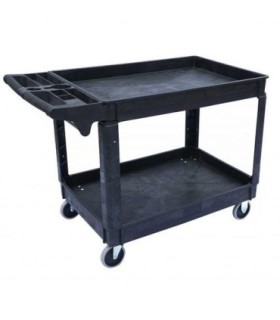 GLOBE 5801Utility Cart Lipped 2-Shelf 46.75x25.5x33.5"-Charcoal, Case: 1, Price by EA - 5801 -  - [unit price]