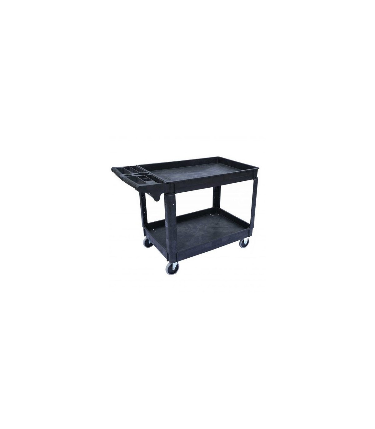 GLOBE 5801Utility Cart Lipped 2-Shelf 46.75x25.5x33.5"-Charcoal, Case: 1, Price by EA - 5801 -  - [unit price]