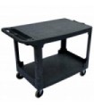 GLOBE 5901Utility Cart Flat 2-Shelf 44x25.25.5x32.25"-Charcoal, Case: 1, Price by EA