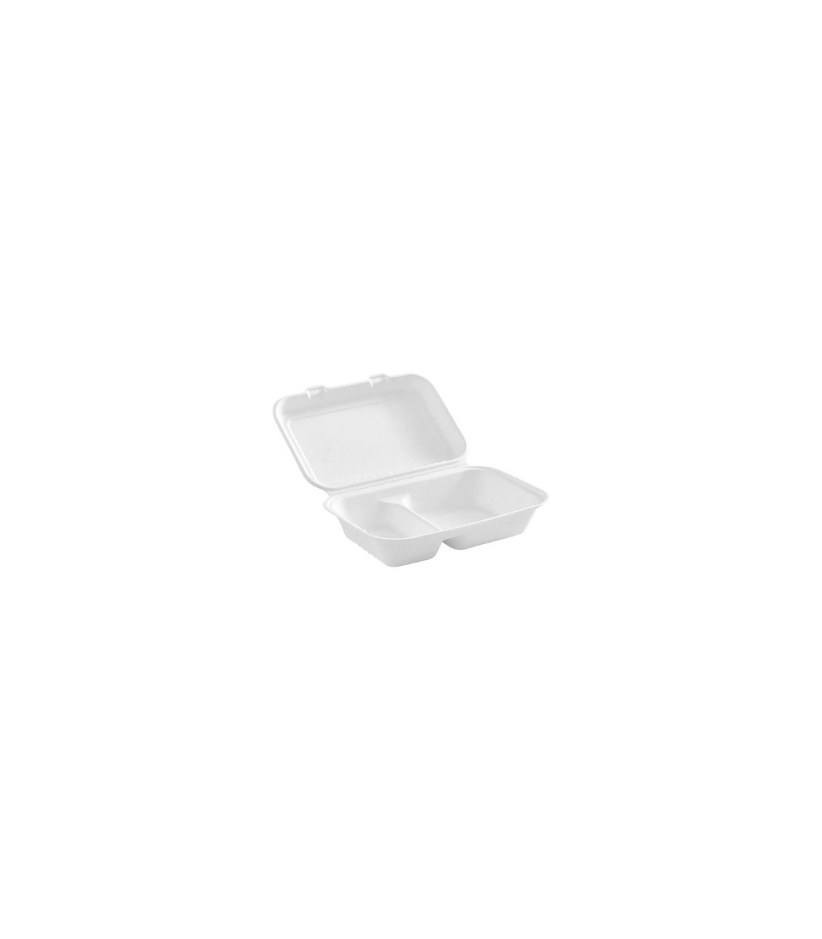 GLOBE 6016Compostable Hinged Cont w/2 Section-9x6x3"-50bg/4bg/cs, Case: 200, Price by CS - 6016 -  - [unit price]