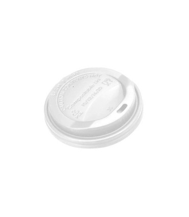 GLOBE 6080Compostable Dome Sip Lid - White 8oz - 50/bg/20bg/cs, Case: 1000, Price by CS - 6080 -  - [unit price]