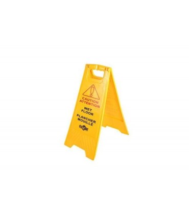 GLOBE 7112Safety Sign - Caution Wet Floor 25" Eng/Fre - Yellow, Case: 10, Price by EA - 7112 -  - [unit price]