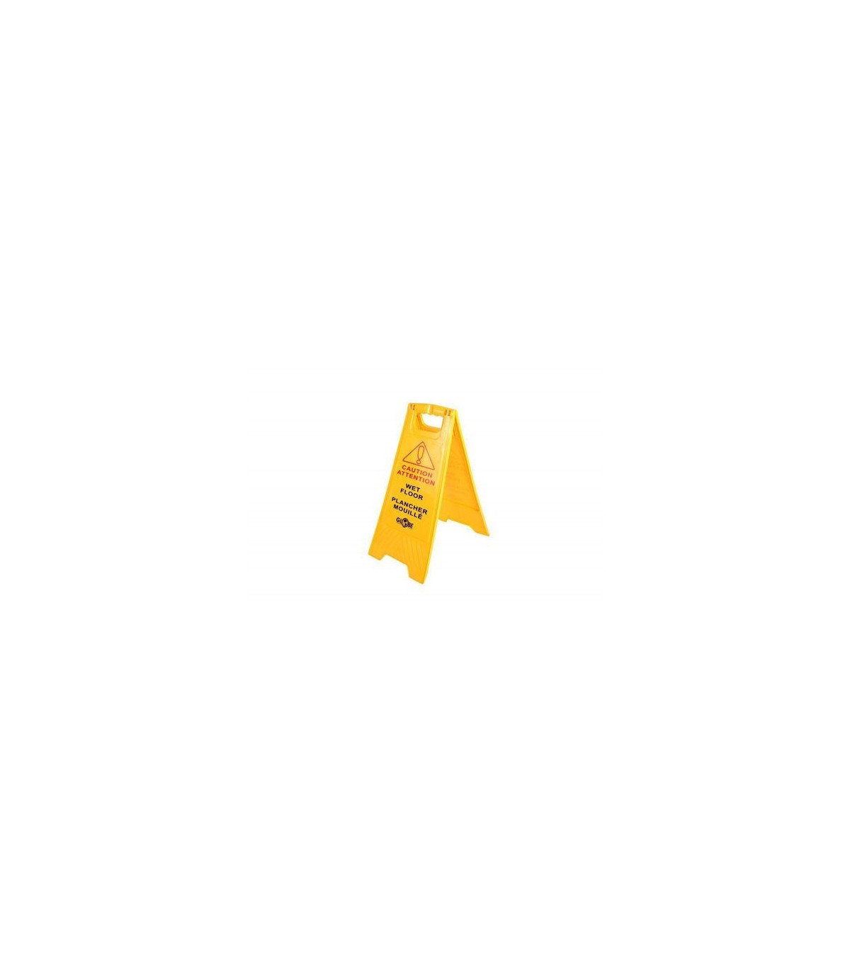 GLOBE 7112Safety Sign - Caution Wet Floor 25" Eng/Fre - Yellow, Case: 10, Price by EA - 7112 -  - [unit price]