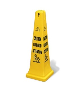 GLOBE 7201Safety Cone "Caution Wet Floor" 36" Eng/Fre- Yellow, Case: 6, Price by EA - 7201 -  - [unit price]