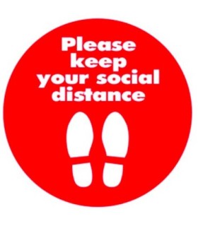 GLOBE 7250OBS: Floor Decals - 12x12" Stand Here Logo - Red, Case: 1, Price by EA - 7250 -  - [unit price]