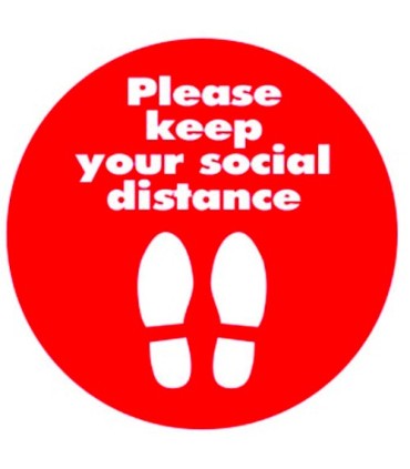 GLOBE 7250OBS: Floor Decals - 12x12" Stand Here Logo - Red, Case: 1, Price by EA - 7250 -  - [unit price]