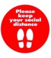 GLOBE 7252OBS: Floor Decals - 6x6" Footprint Logo - Red, Case: 1, Price by EA