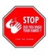 GLOBE 7253OBS: Floor Decals - 6x6" Wash Hands Logo - Red, Case: 1, Price by EA - 7253 -  - [unit price]