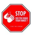 GLOBE 7253OBS: Floor Decals - 6x6" Wash Hands Logo - Red, Case: 1, Price by EA