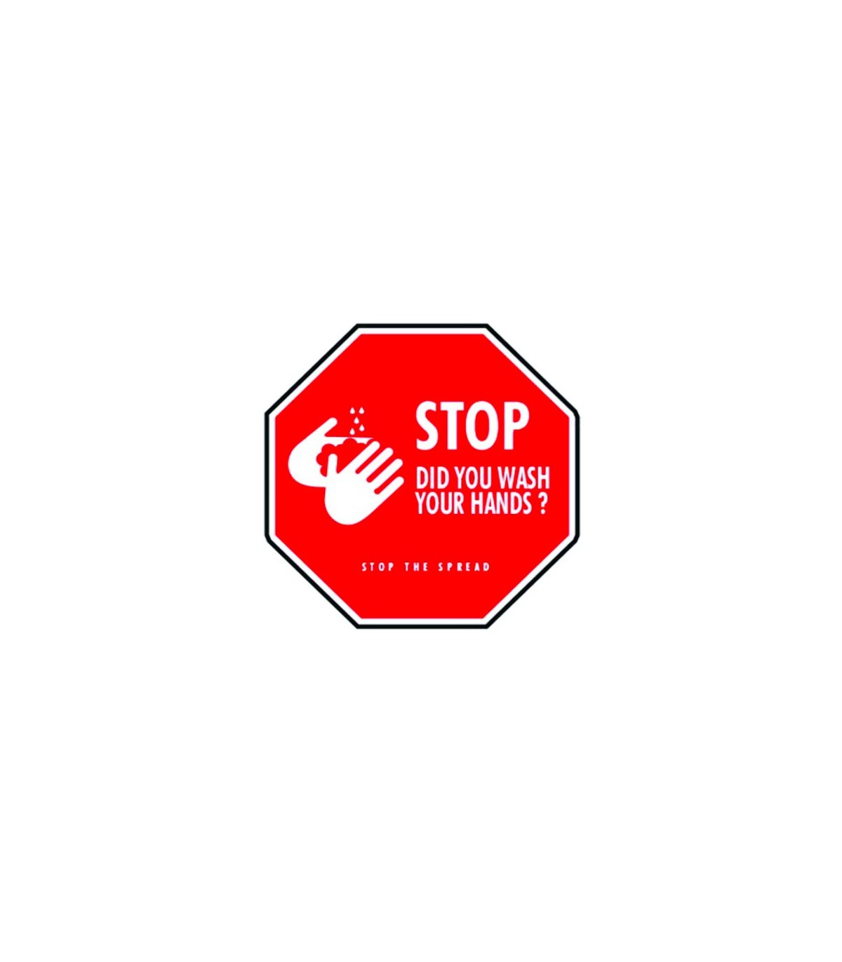 GLOBE 7253OBS: Floor Decals - 6x6" Wash Hands Logo - Red, Case: 1, Price by EA - 7253 -  - [unit price]