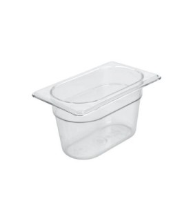 Rubbermaid FG101P00CLR Final Sale: Food Pan - Cold 1/9 Size - 4" Depth -Clear, Price Per EA - FG101P00CLR -  - [unit price]