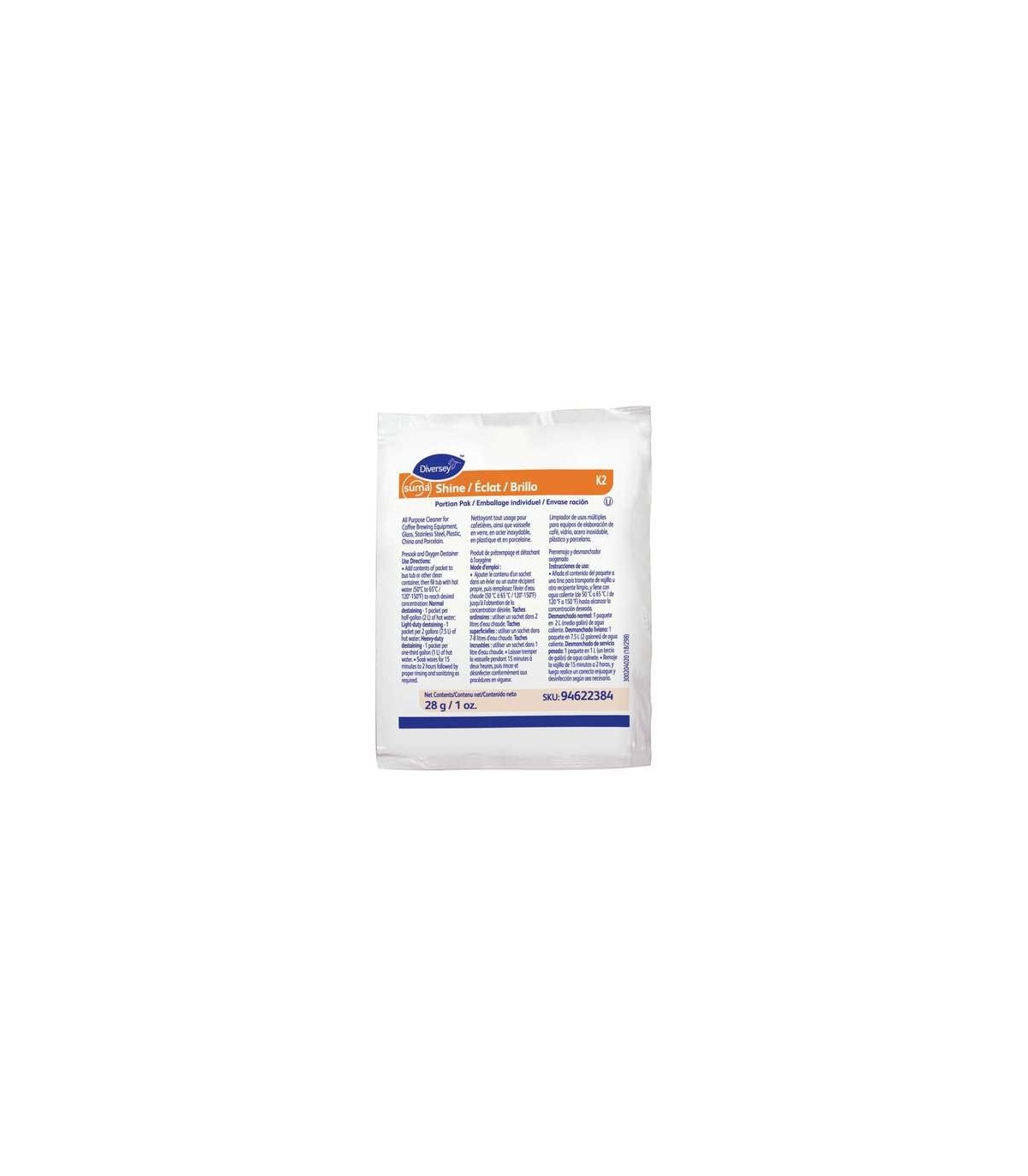 Diversey 94622384 Suma Shine Portion Pak - 100/29g - 94622384 -  - [unit price]