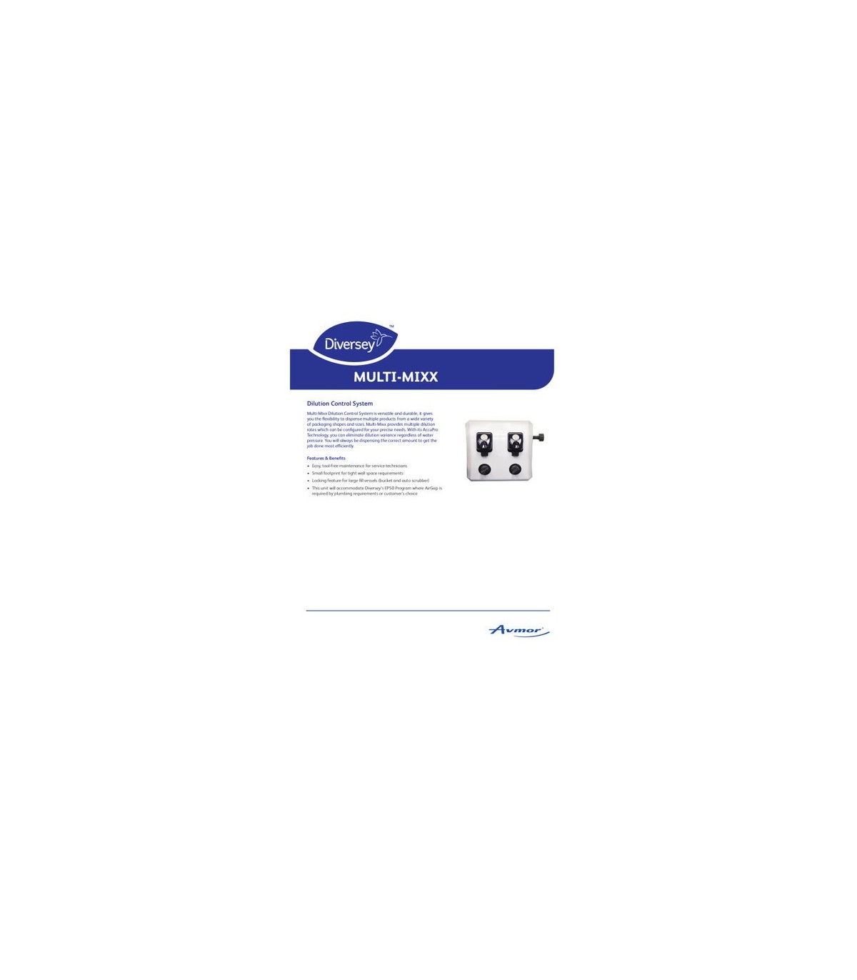 Diversey D0000025078 Avmor - Multi-Mixx Dilution Control System AirGap-1/cs - D0000025078 -  - [unit price]
