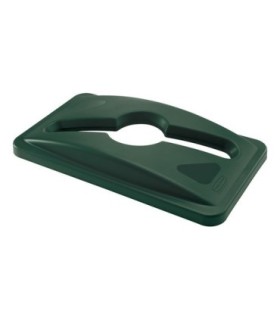 Rubbermaid FG1788373 SOP: Slim Jim - Lid w/Slot/Hole Mix Recy Fit 3540 - Green, Price Per EA - FG1788373 -  - [unit price]