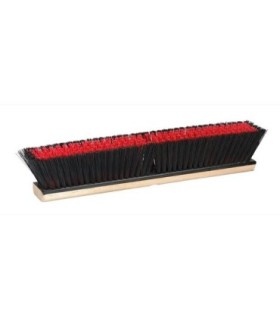 M2 Professional PBRB24 Push Broom - Black/Red Med/Coarse Synthetic - Wood 24" - PBRB24 -  - [unit price]