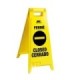 M2 Professional WF7006 Floor Sign "Closed" - English/French/Spanish - Yellow - WF7006 -  - [unit price]