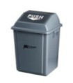 M2 Professional WMPS0025 Ez-Push Square Garbage Container 25L w/Lid - Grey