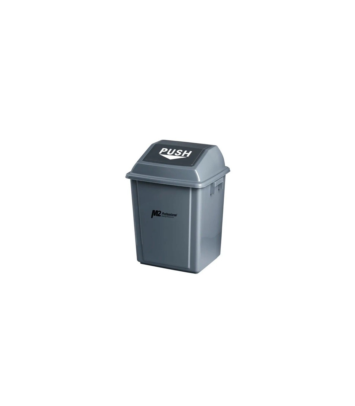 M2 Professional WMPS0025 Ez-Push Square Garbage Container 25L w/Lid - Grey - WMPS0025 -  - [unit price]