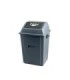 M2 Professional WMPS0040 Ez-Push Square Garbage Container 40L w/Lid - Grey - WMPS0040 -  - [unit price]