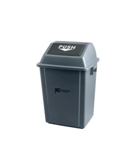 M2 Professional WMPS0040 Ez-Push Square Garbage Container 40L w/Lid - Grey - WMPS0040 -  - [unit price]