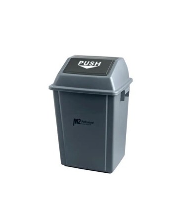 M2 Professional WMPS0040 Ez-Push Square Garbage Container 40L w/Lid - Grey - WMPS0040 -  - [unit price]