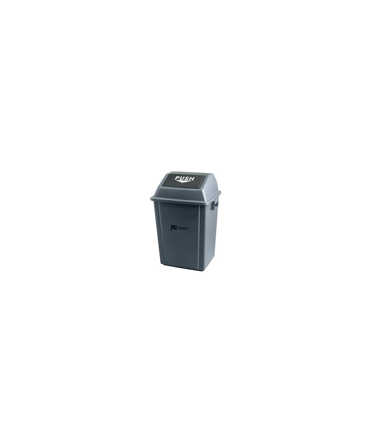 M2 Professional WMPS0040 Ez-Push Square Garbage Container 40L w/Lid - Grey - WMPS0040 -  - [unit price]