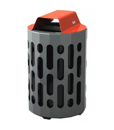 FROST 2020-RED SALE: Waste Receptacle - Outdoor Stingray 42G - Grey/Red - 2020-RED -  - [unit price]