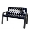 FROST 2040-BLACK Bench - Steel Stream 4' - Grey/Black