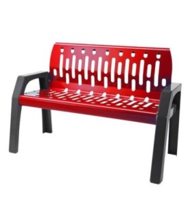 FROST 2040-RED Bench - Steel Stream 4' - Grey/Red - 2040-RED -  - [unit price]