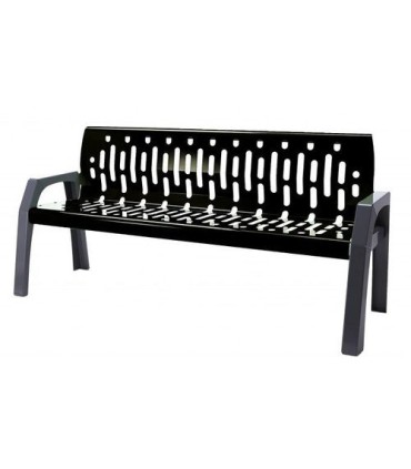 FROST 2060-BLACK Bench - Steel Stream 6' - Grey/Black - 2060-BLACK -  - [unit price]