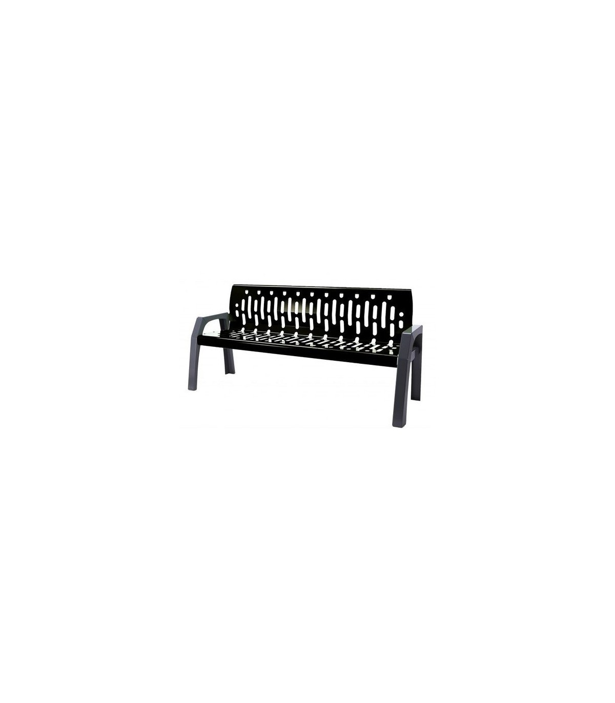 FROST 2060-BLACK Bench - Steel Stream 6' - Grey/Black - 2060-BLACK -  - [unit price]