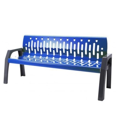 FROST 2060-BLUE Bench - Steel Stream 6' - Grey/Blue - 2060-BLUE -  - [unit price]