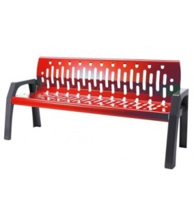 FROST 2060-RED Bench - Steel Stream 6' - Grey/Red - 2060-RED -  - [unit price]