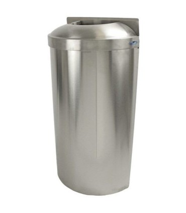 FROST 312-S Waste Container 16G - Wall Half Round 18x32" - SST - 312-S -  - [unit price]