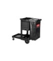 Rubbermaid FG1861430 Janitor Cart - w/Black Bag/Cabinet/Trash Cover - Black, Price Per EA
