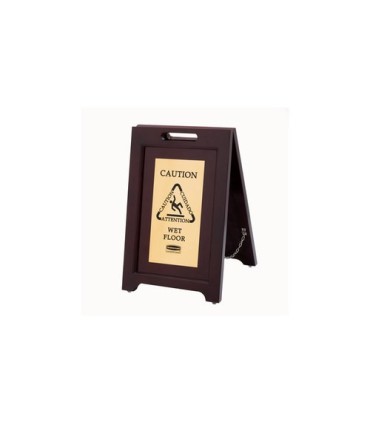 Rubbermaid FG1867507 SOP: Safety - Floor Sign Wood Multi-Caution 2-Side - Gold, Price Per EA - FG1867507 -  - [unit price]