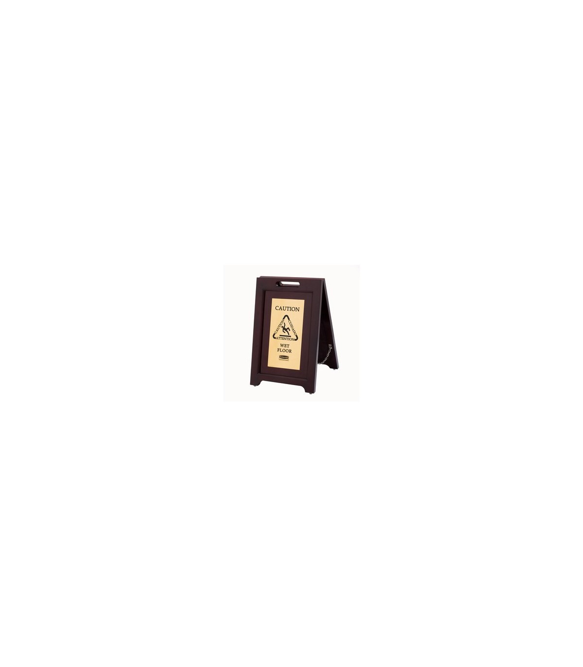 Rubbermaid FG1867507 SOP: Safety - Floor Sign Wood Multi-Caution 2-Side - Gold, Price Per EA - FG1867507 -  - [unit price]