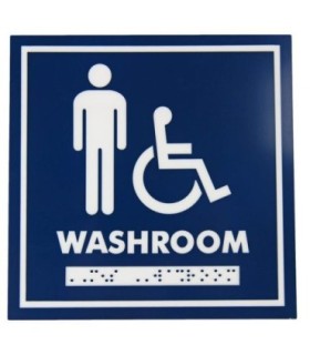 FROST 962 Signage - 6x6" Male Wheelchair w/Braille Washroom - 962 -  - [unit price]