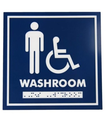 FROST 962 Signage - 6x6" Male Wheelchair w/Braille Washroom - 962 -  - [unit price]