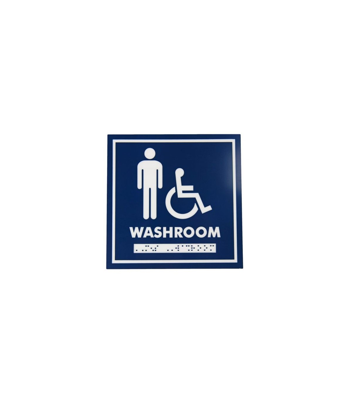 FROST 962 Signage - 6x6" Male Wheelchair w/Braille Washroom - 962 -  - [unit price]