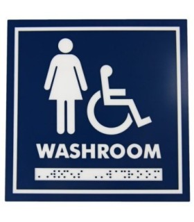 FROST 963 Signage - 6x6" Female Wheelchair w/Braille Washroom - 963 -  - [unit price]