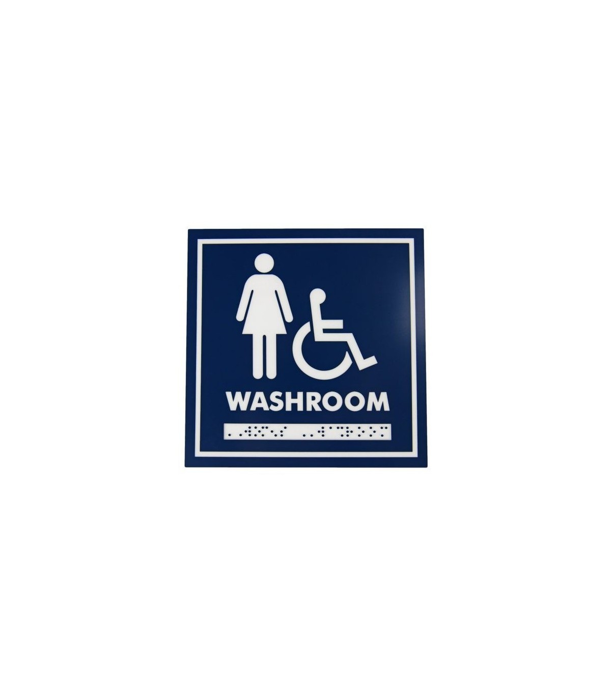 FROST 963 Signage - 6x6" Female Wheelchair w/Braille Washroom - 963 -  - [unit price]