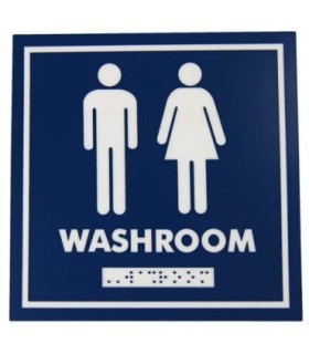 FROST 965 OBS: Signage - 6x6" Unisex w/Braille Washroom - 965 -  - [unit price]