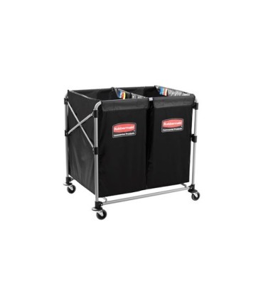 Rubbermaid FG1881781 Cart - X-Cart 8-Bushel Collapisable Multistream- Black, Price Per EA - FG1881781 -  - [unit price]