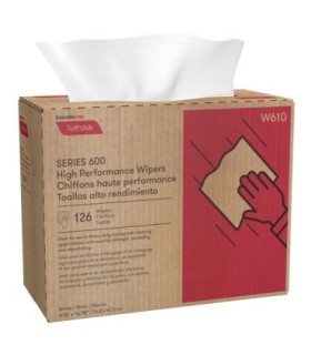 Cascade W610 Pro Tuff-Job™ HP Interfold Popup Wipers, Heavy-Duty, 16-3/4" L x 9-3/4" W / Box of 126 - W610 -  - [unit price]
