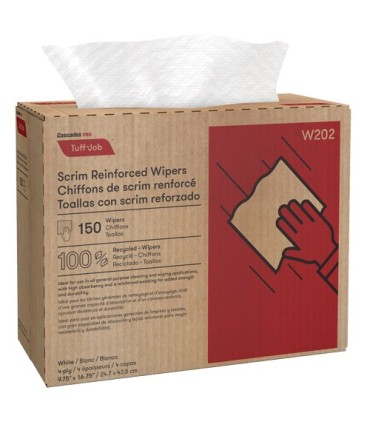 Cascade W202 Pro Tuff-Job™ Scrim Reinforced Wipers, All-Purpose, 16-3/4" L x 9-3/4" W / Each - W202 -  - [unit price]