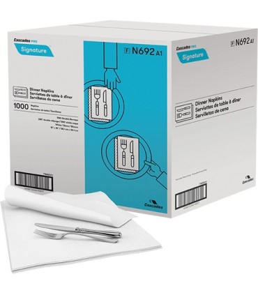 Cascade N692 Pro Signature Dinner Napkins, 1 Ply, 15" x 15" / Case of 1000 - N692 -  - [unit price]