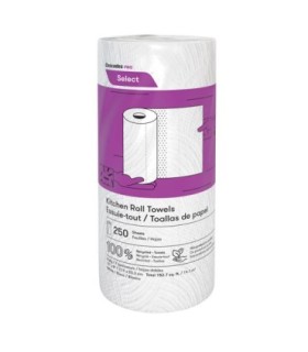 Cascade K250 Pro Select™ Kitchen Towel Roll, 2 Ply, 250 Sheets/Roll, 8" W, 11" L / Case of 12 - K250 -  - [unit price]