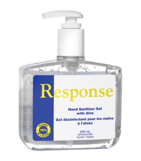 Grime Eater 32174 Response Hand Sanitizer Gel with Aloe, 250 ml, Pump Bottle, 70% Alcohol / Case of 12 - 32174 -  - [unit price]